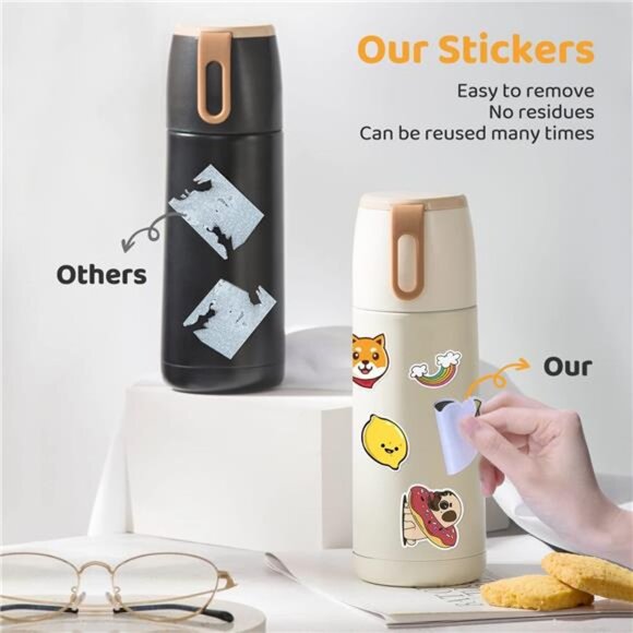 200 PCS Water Bottle Stickers for Kids Teens, Cute Vinyl Laptop Sticker - Picture 5 of 6